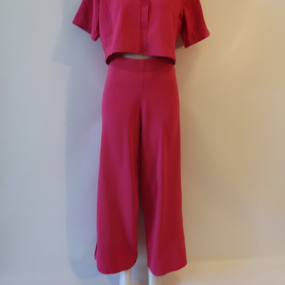 NWT Womens Endless Rose Sanctuary Hot Pink Loungewear Knit 2 Pc Set Top Pants M - Picture 4 of 13